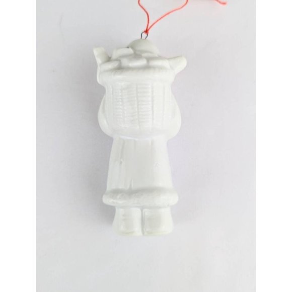 White Ceramic Santa Figurine Ornament | Vintage 4" Santa Ornament - Picture 3 of 5